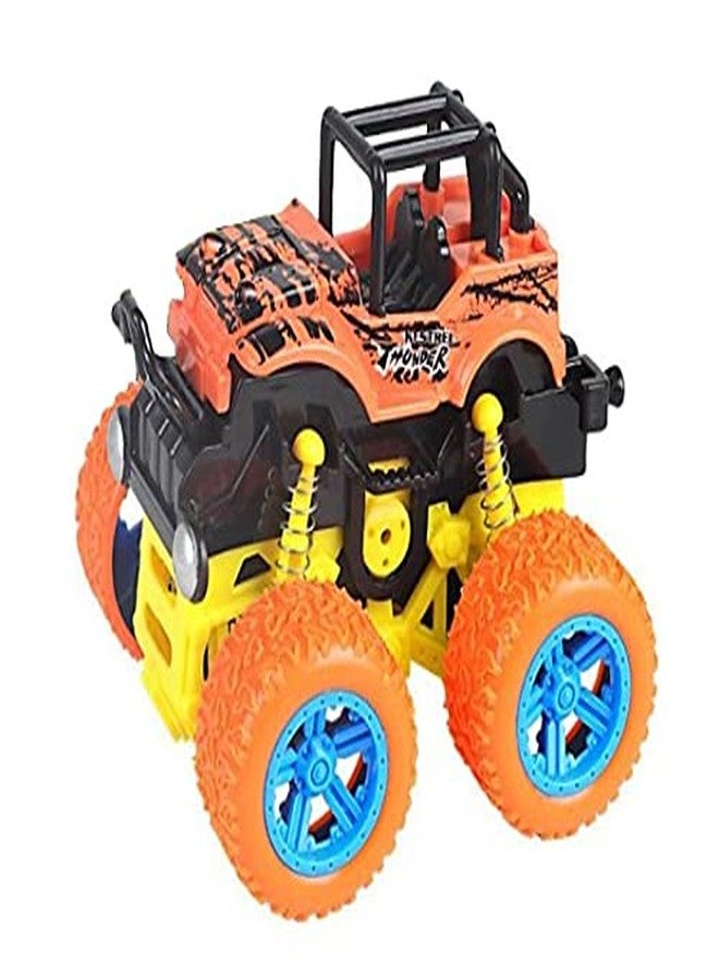 IndusBay® 4WD Monster Truck Offroad Cars Push and Go Toy Trucks Friction Powered Cars 4 Wheel Drive Vehicles for Toddlers Children Boys Girls Kids Gift, Orange - Image 1